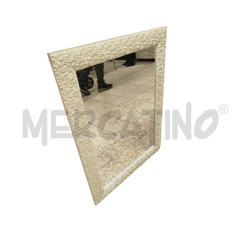 SPECCHIO CORNICE CREMA RETTANGOLARE VERTICALE CORNICE RILIEVO | Mercatino dell'Usato Chieri 1