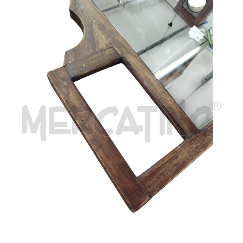 SPECCHIO CORNIE LEGNO MARRONE CON DOPPIA CORNICE LATERALE | Mercatino dell'Usato Chieri 2