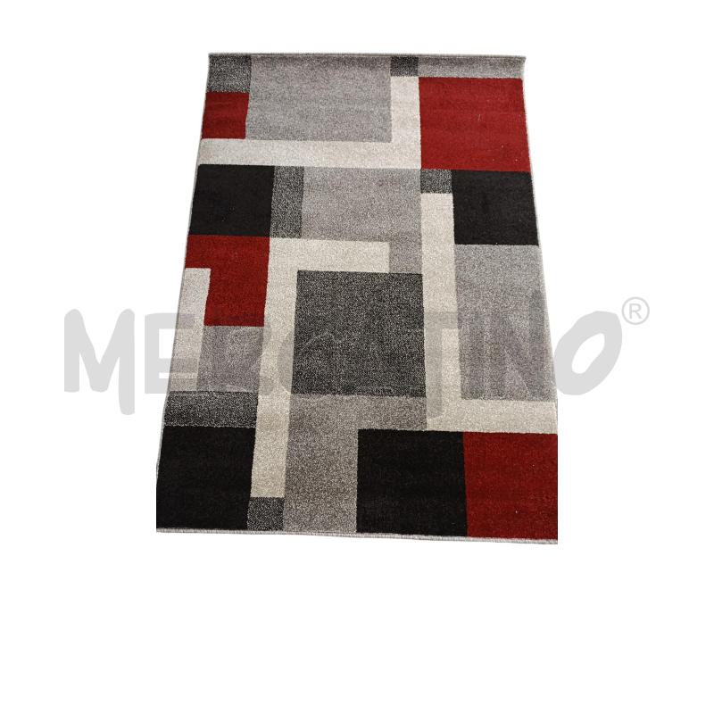 TAPPETO 170X120CM GEOM GRIGIO GRIGIONE ROSSO NERO  | Mercatino dell'Usato Chieri 1