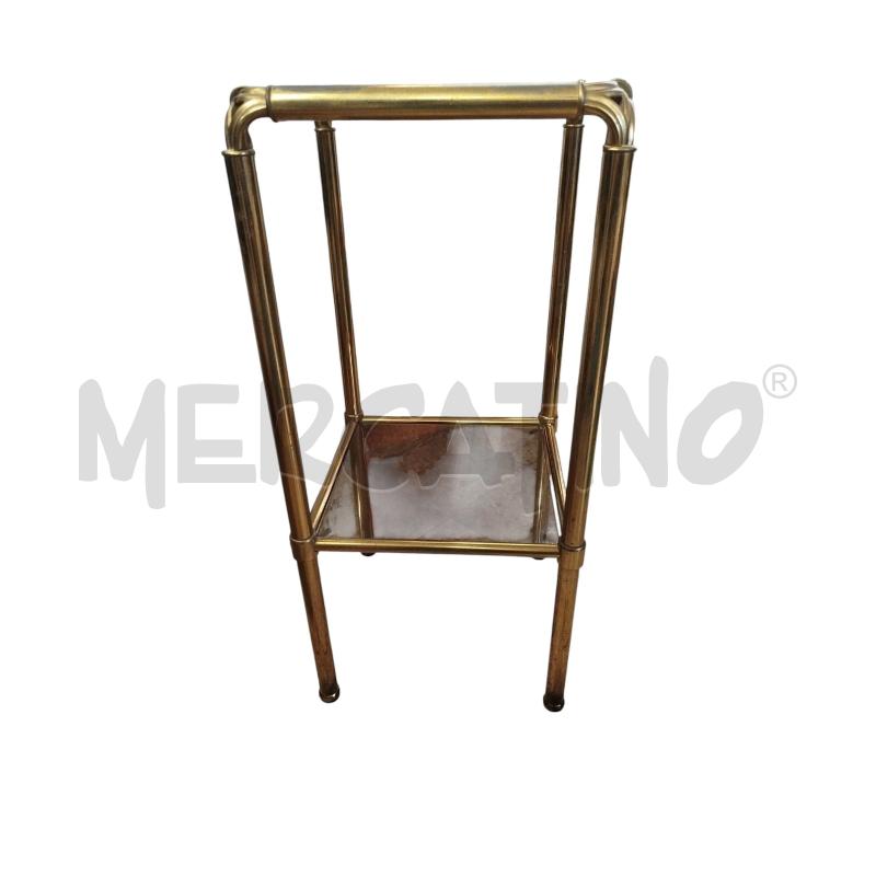 TAVOLINO DOPPIO PIANO VETRO STRUTT OTTONE | Mercatino dell'Usato Chieri 2