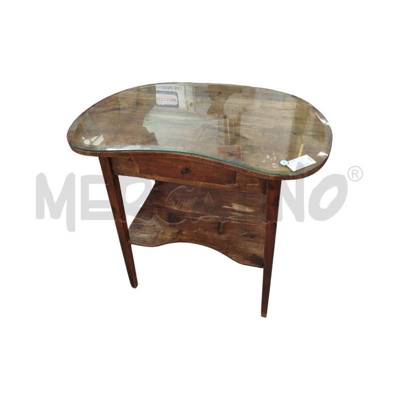 TAVOLINO LEGNO VETRO PIANO A FAGIOLO | Mercatino dell'Usato Chieri 1