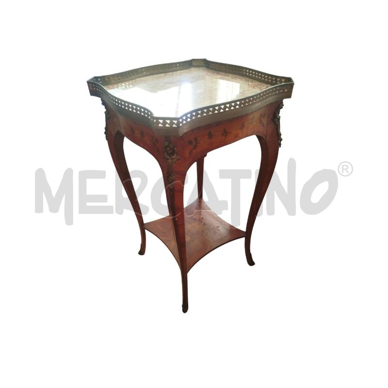 TAVOLINO RADICA BORDO ALTO OTTONE PIANO MARMO | Mercatino dell'Usato Chieri 2