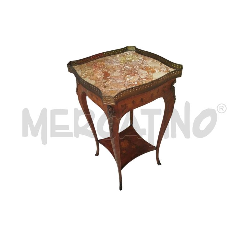 TAVOLINO RADICA BORDO ALTO OTTONE PIANO MARMO | Mercatino dell'Usato Chieri 3