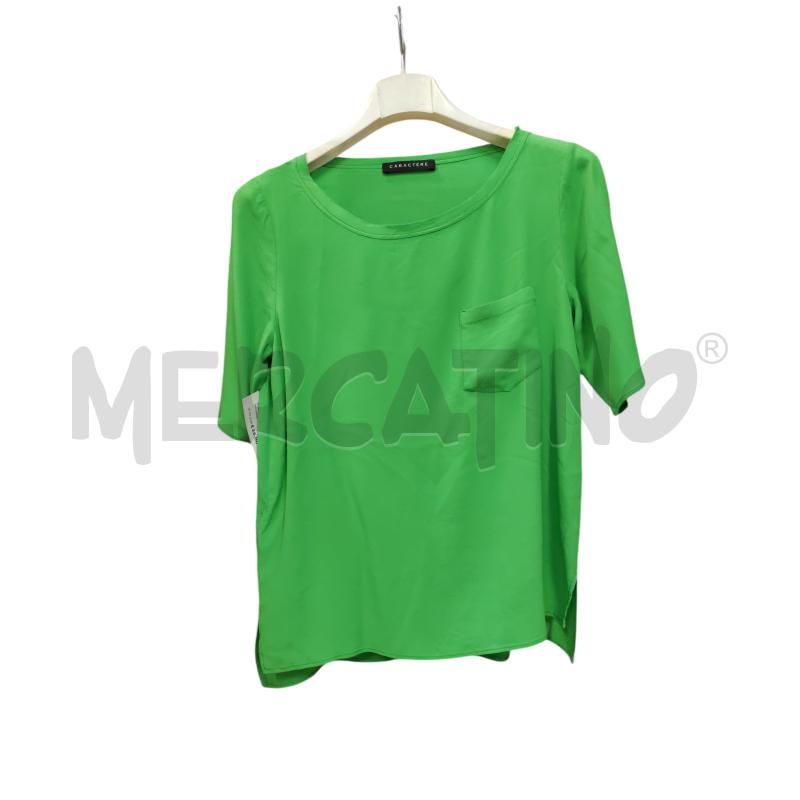 T SHIRT DONNA VERDE TASCHINO CARACTERE  | Mercatino dell'Usato Chieri 1