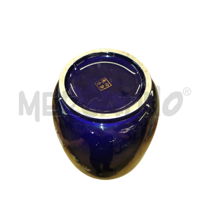 VASO BLU FIORATO COLOR ORO | Mercatino dell'Usato Chieri 3