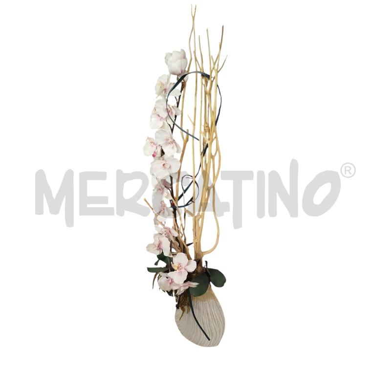 VASO CERMICA CON ORCHIDEA  | Mercatino dell'Usato Chieri 1