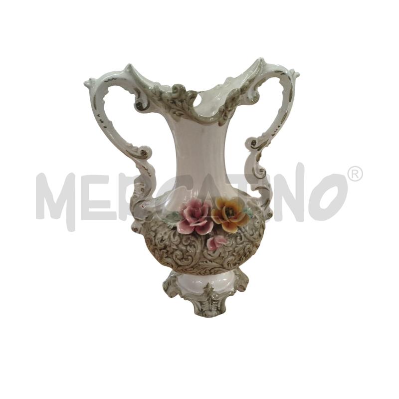 VASO DOPPIO MANICO LAVORATO FIORI RILIEVO | Mercatino dell'Usato Chieri 1