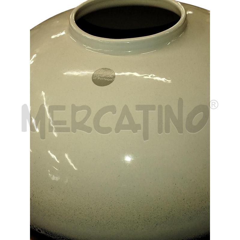 VASO GRANDE SFERICO MADE IN PORTUGAL CROFF BIANCO BLU | Mercatino dell'Usato Chieri 1