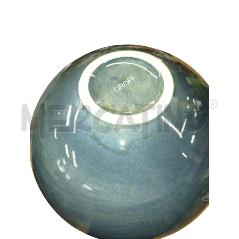 VASO GRANDE SFERICO MADE IN PORTUGAL CROFF BIANCO BLU | Mercatino dell'Usato Chieri 3