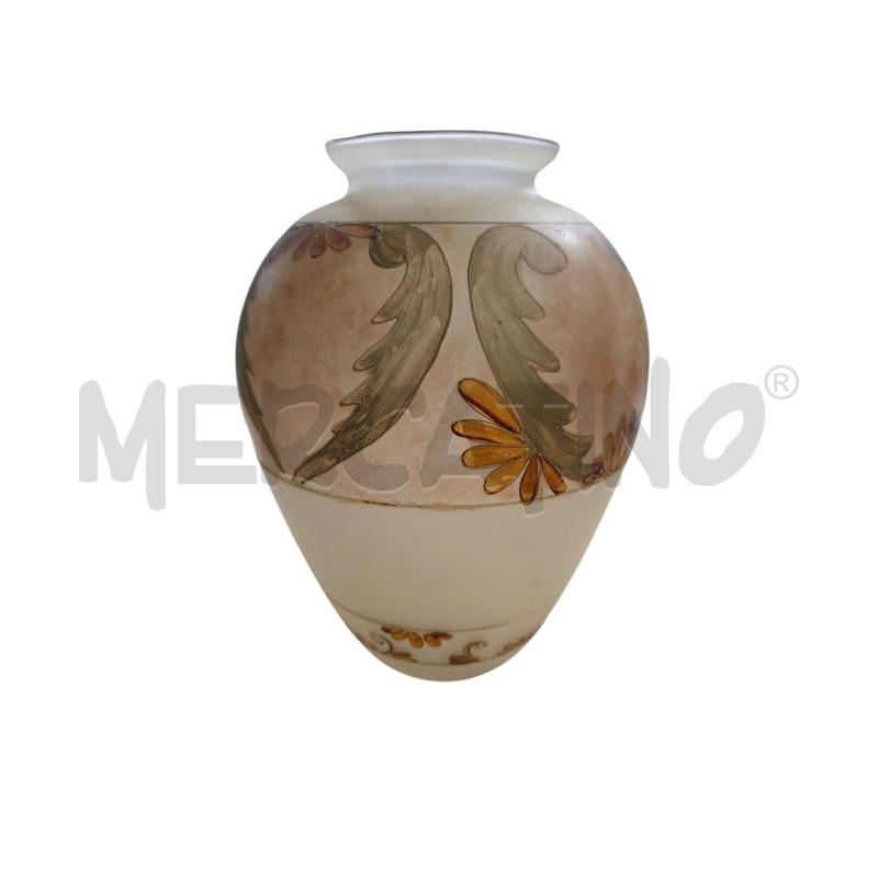 VASO SATINATO DISEGNI MARRONI DIPINTO A MANO | Mercatino dell'Usato Chieri 1