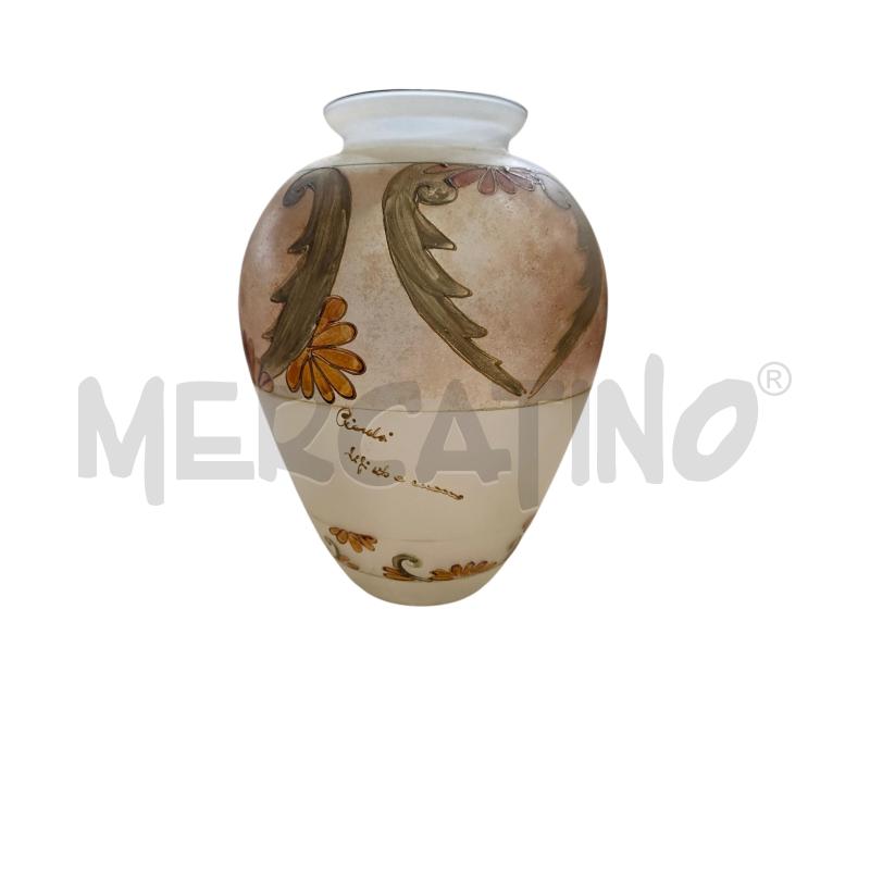 VASO SATINATO DISEGNI MARRONI DIPINTO A MANO | Mercatino dell'Usato Chieri 2