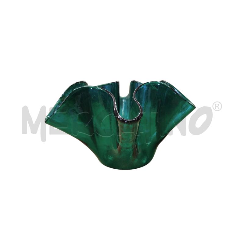 VASO VERDE FAZZOLETTO VETRO | Mercatino dell'Usato Chieri 2