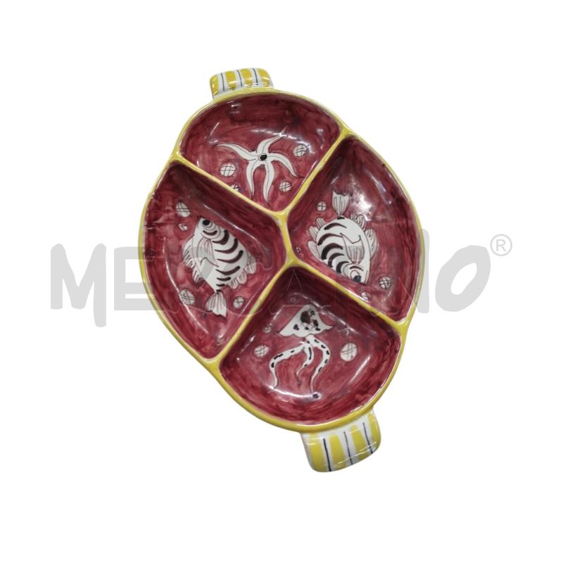 VASSOIO ANTIPASTIERA ROSSO BORDO GIALLO | Mercatino dell'Usato Chieri 1