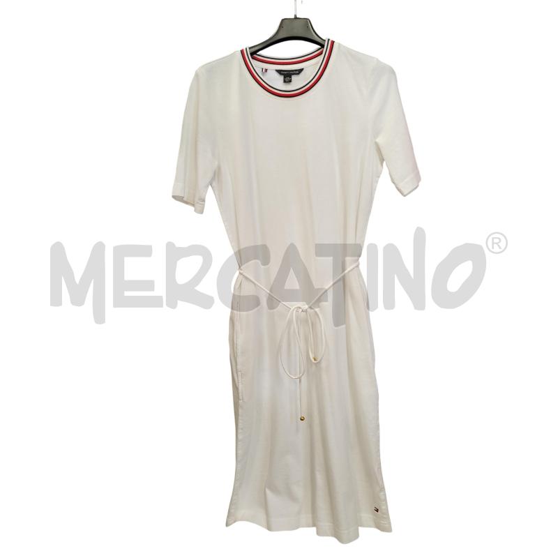 VESTITO DONNA BIANCO HILFIGER TASCHE+CINTURINO TESSUTO  | Mercatino dell'Usato Chieri 1