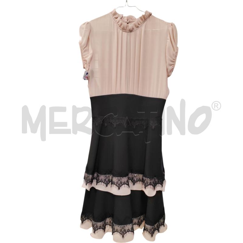 VESTITO DONNA M/C VELO ROSA NERO RINASCIM NUOVO | Mercatino dell'Usato Chieri 1