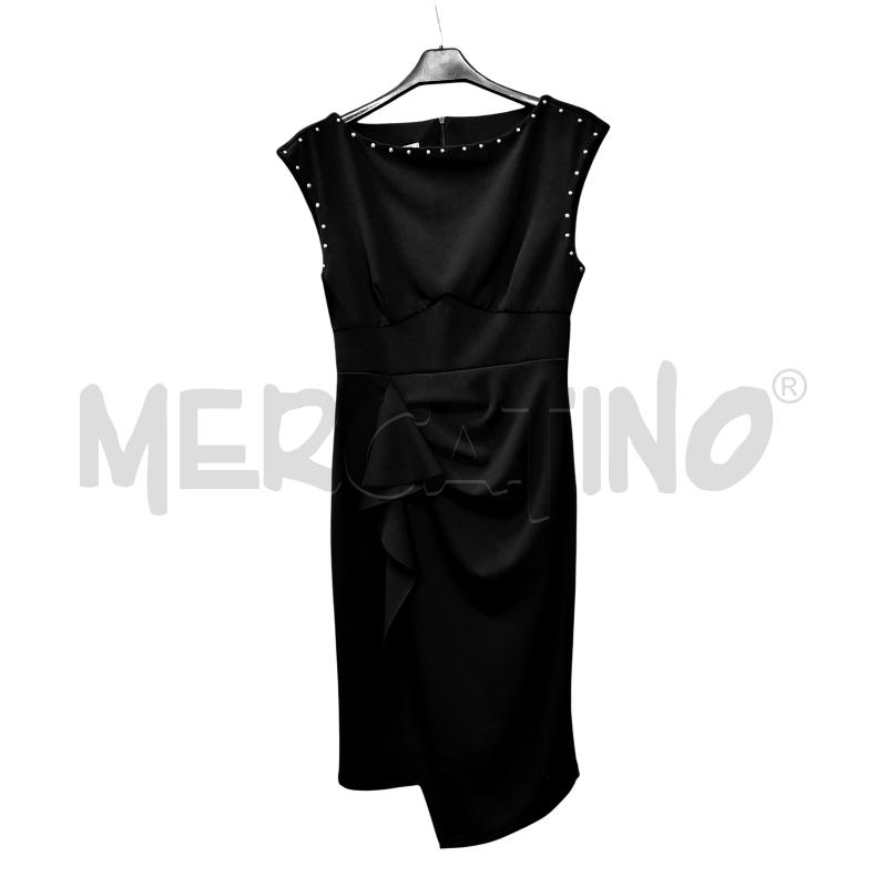 VESTITO DONNA NERO NUOVO RINASCIMENTO BORDO BORCHIE  | Mercatino dell'Usato Chieri 1