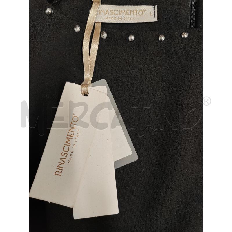 VESTITO DONNA NERO NUOVO RINASCIMENTO BORDO BORCHIE  | Mercatino dell'Usato Chieri 3