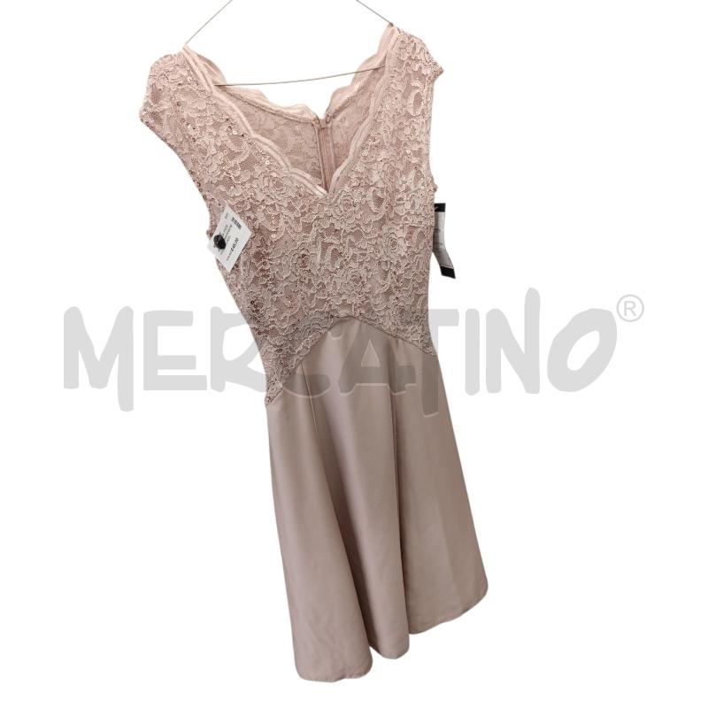 VESTITO DONNA ROSA NUOVO SWING PIZZO CON PAIETTES  | Mercatino dell'Usato Chieri 1