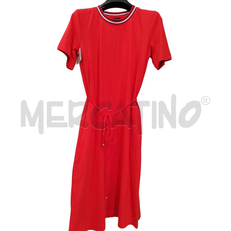 VESTITO DONNA ROSSO HILFIGER TASCHE+CINTURINO TESSUTO | Mercatino dell'Usato Chieri 1