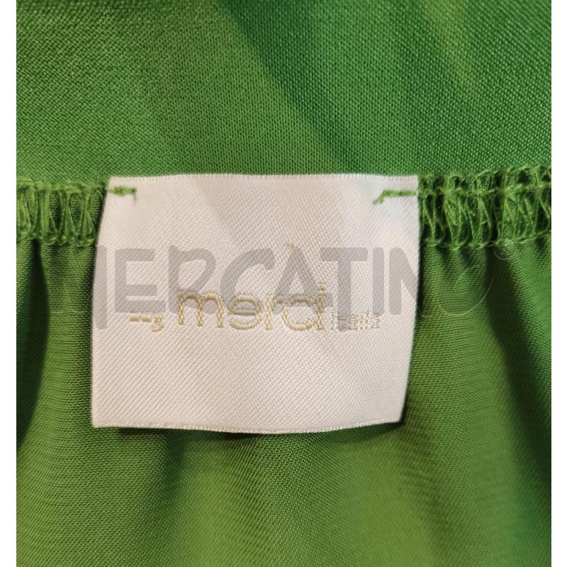 VESTITO DONNA VERDE SIMIL RASO MERCI SPACCO DAV | Mercatino dell'Usato Chieri 3