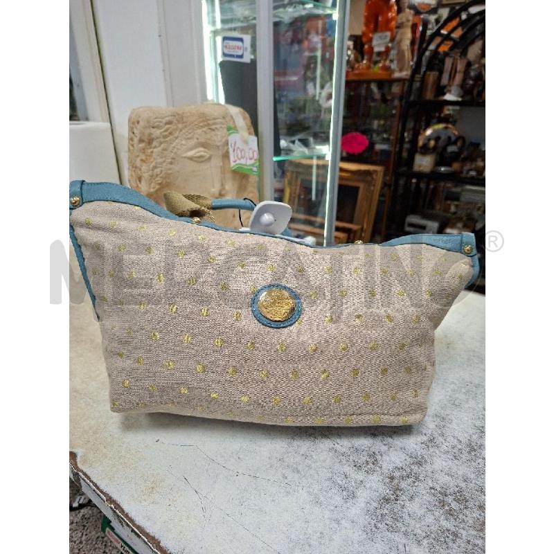 BORSA DONNA SHOPPER DORATA AZZURRA OROBIANCO | Mercatino dell'Usato Moncalieri - fr. moriondo 1