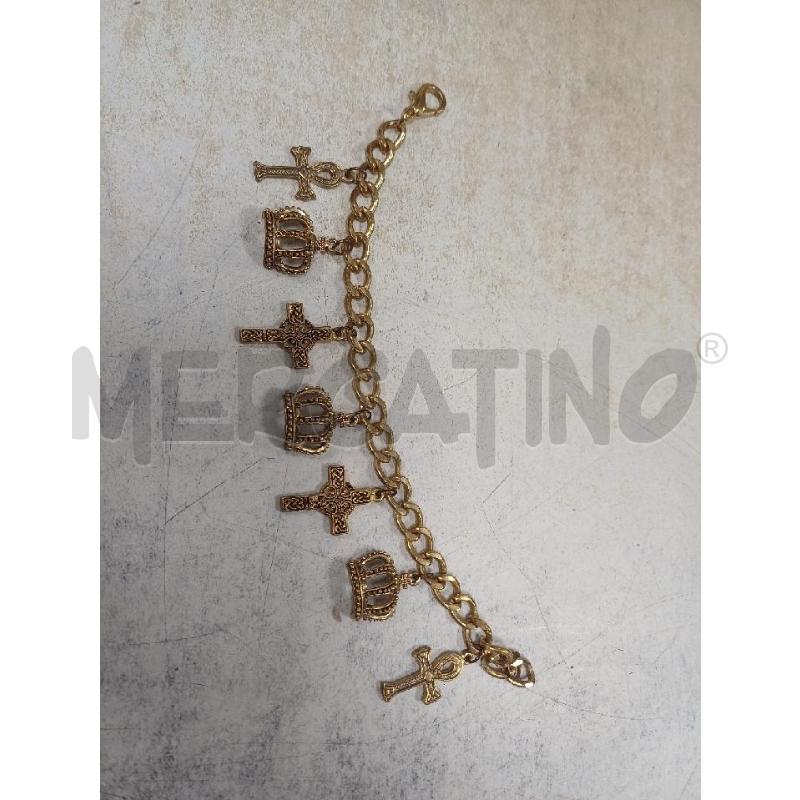 BRACCIALE DORATO CORONE CROCE | Mercatino dell'Usato Moncalieri - fr. moriondo 1