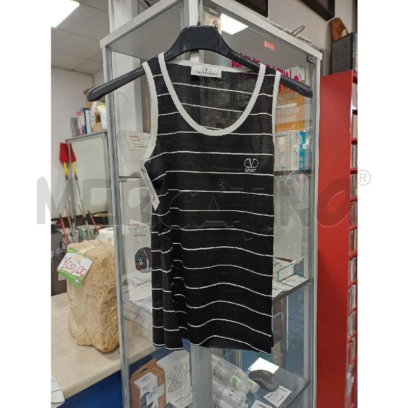 CANOTTA DONNA NERA RIGHE VALENTINO SPOR | Mercatino dell'Usato Moncalieri - fr. moriondo 1