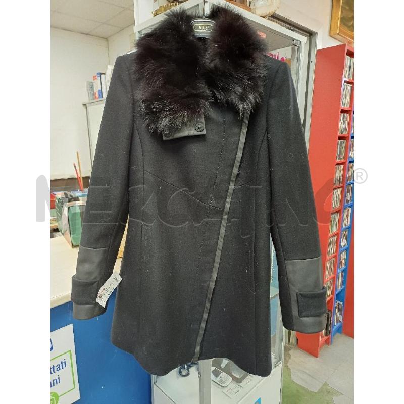 CAPPOTTO DONNA NERO COLLO PELO PINKO | Mercatino dell'Usato Moncalieri - fr. moriondo 1