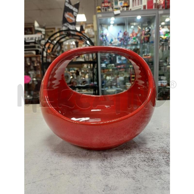CESTINO CERAMICA ROSSO  | Mercatino dell'Usato Moncalieri - fr. moriondo 1