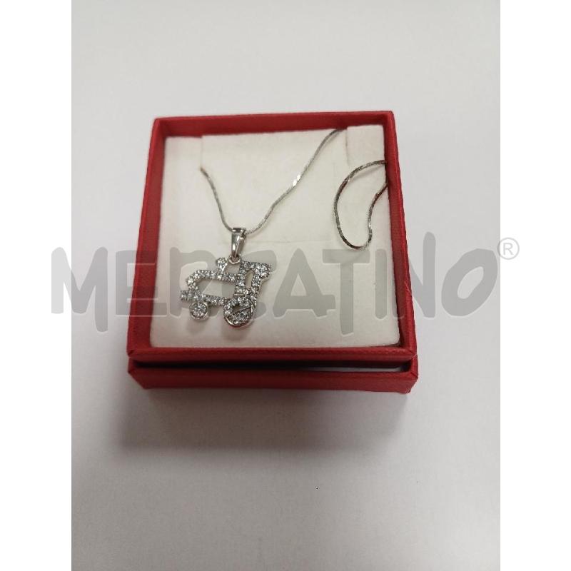 COLLANA ARGENTATA LOCOMOTIVA STRASS  | Mercatino dell'Usato Moncalieri - fr. moriondo 1