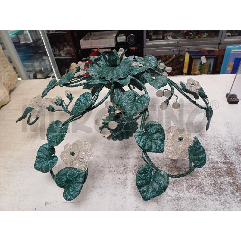 LAMPADARIO FERRO VERDE 3 LUCI  | Mercatino dell'Usato Moncalieri - fr. moriondo 1