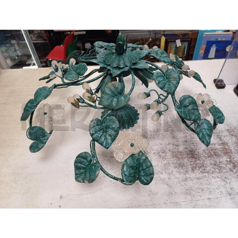 LAMPADARIO FERRO VERDE 3 LUCI  | Mercatino dell'Usato Moncalieri - fr. moriondo 2