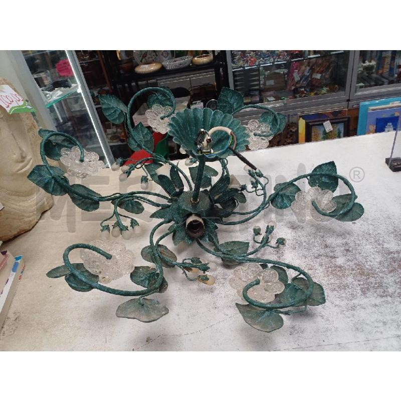 LAMPADARIO FERRO VERDE 3 LUCI  | Mercatino dell'Usato Moncalieri - fr. moriondo 3