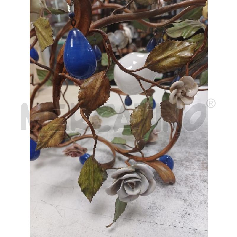 LAMPADARIO METALLO ROSELLINE BIGLIE BLU | Mercatino dell'Usato Moncalieri - fr. moriondo 2