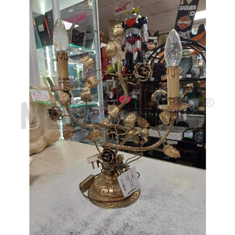 LAMPADA 2 LUCI FOGLIE OTTONE | Mercatino dell'Usato Moncalieri - fr. moriondo 1