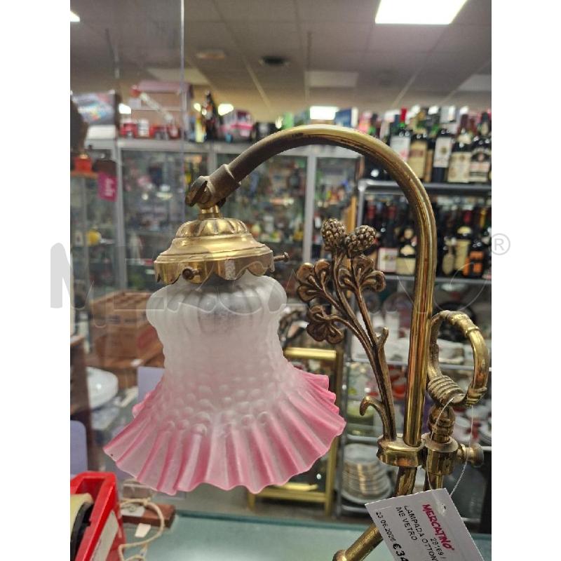 LAMPADA OTTONE PARALUME VETRO  | Mercatino dell'Usato Moncalieri - fr. moriondo 2