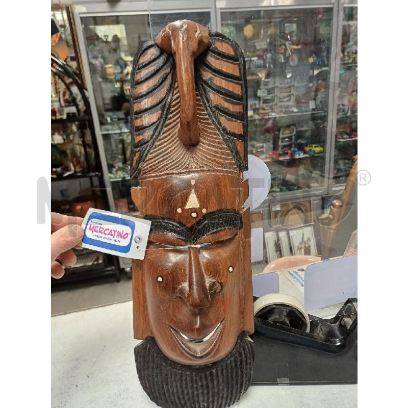 MASCHERA LEGNO VISO ETNICO  | Mercatino dell'Usato Moncalieri - fr. moriondo 1