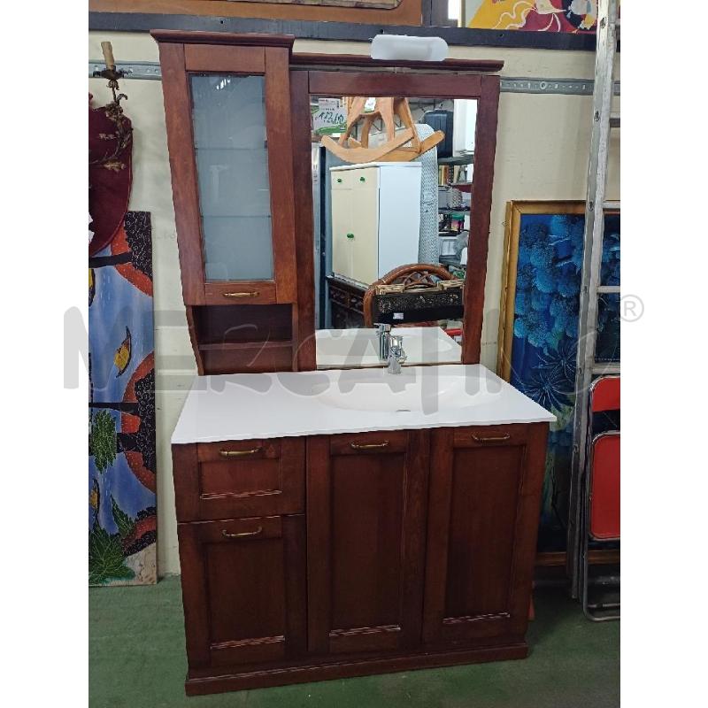 MOBILE BAGNO MARRONE CON SPECCHIO | Mercatino dell'Usato Moncalieri - fr. moriondo 1