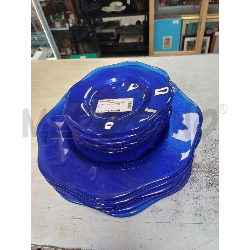 PIATTI PZ. 6+6 VETRO BLU | Mercatino dell'Usato Moncalieri - fr. moriondo 2