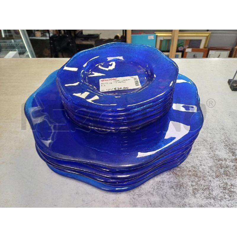 PIATTI PZ. 6+6 VETRO BLU | Mercatino dell'Usato Moncalieri - fr. moriondo 1
