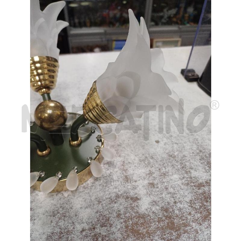 PLAFONIERA OTTONATA VERDE 3 LUCI | Mercatino dell'Usato Moncalieri - fr. moriondo 2
