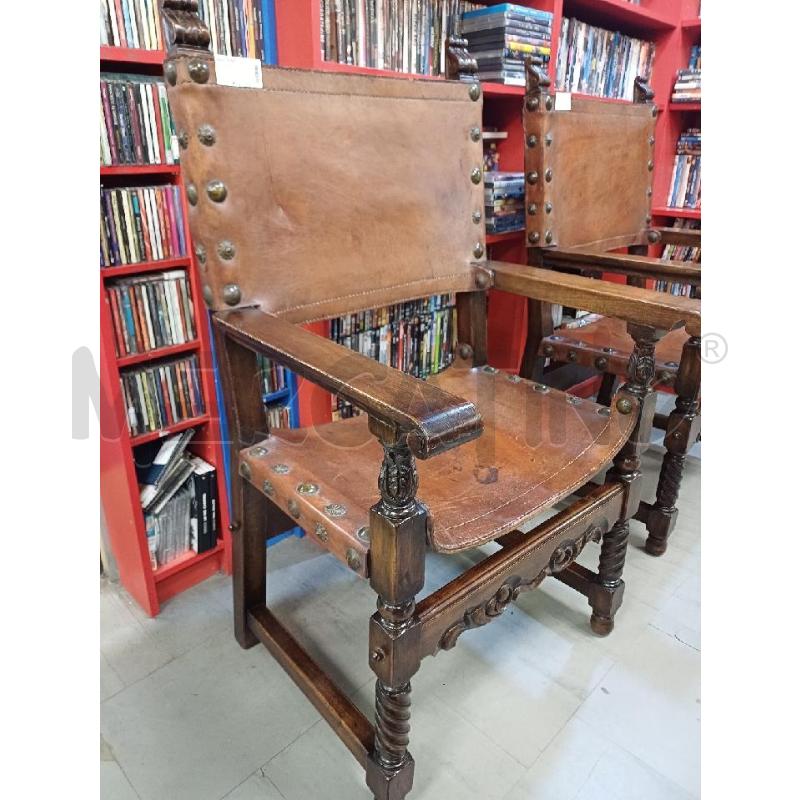 POLTRONA IN STILE LEGNO CUOIO | Mercatino dell'Usato Moncalieri - fr. moriondo 3