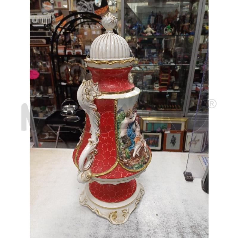 POTICHE VASO DAME ROSSO DECORATO CAPODIMONTE | Mercatino dell'Usato Moncalieri - fr. moriondo 3