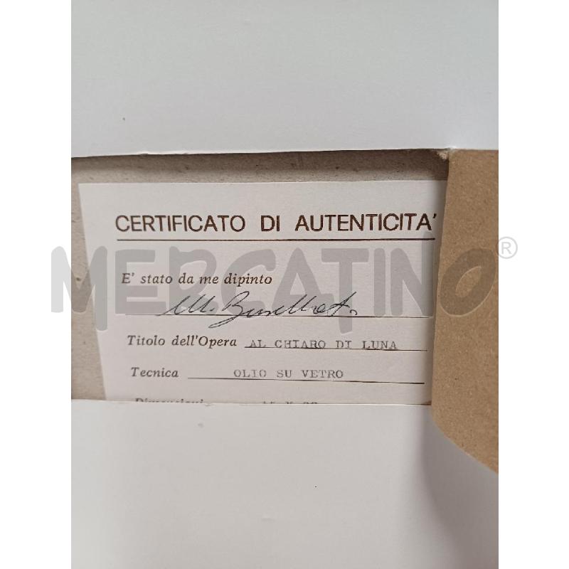 QUADRETTO AL CHIARO DI LUNA OLIO SU VETRO | Mercatino dell'Usato Moncalieri - fr. moriondo 4