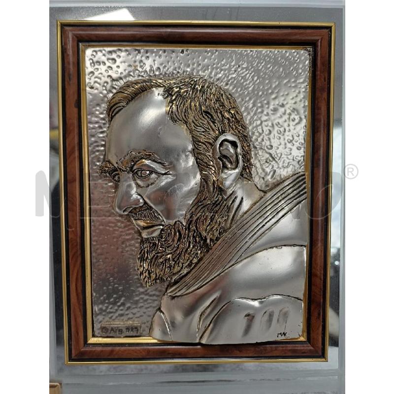 QUADRETTO PADRE PIO ARGENTATO | Mercatino dell'Usato Moncalieri - fr. moriondo 2