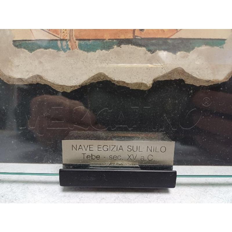 QUADRETTO SU PIETRA NAVE EGIZIA SUL NILO | Mercatino dell'Usato Moncalieri - fr. moriondo 2