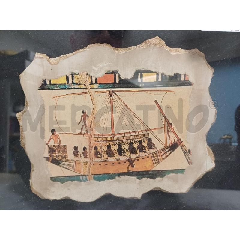 QUADRETTO SU PIETRA NAVE EGIZIA SUL NILO | Mercatino dell'Usato Moncalieri - fr. moriondo 3