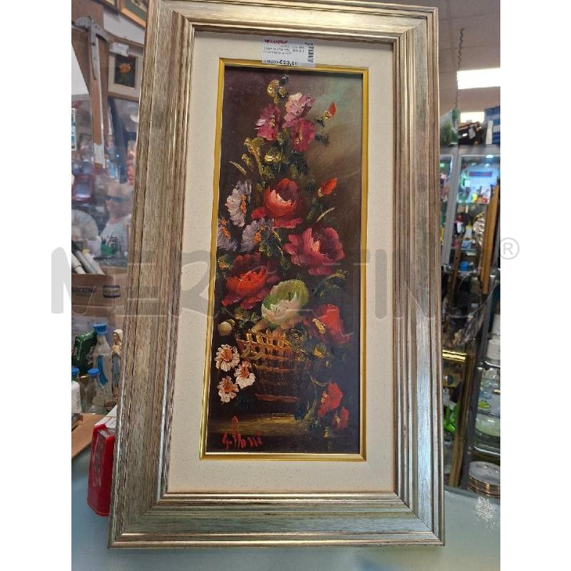 QUADRETTO VECCHIO DIPINTO VASO CON FIORI | Mercatino dell'Usato Moncalieri - fr. moriondo 1