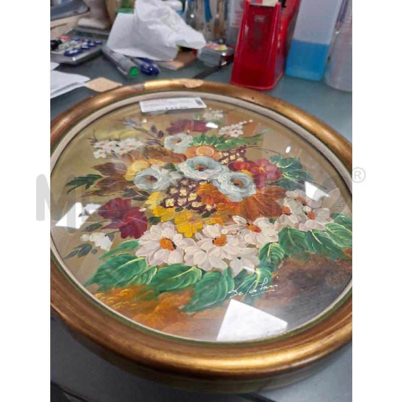 QUADRETTO VECCHIO OVALE DIPINTO FIORI | Mercatino dell'Usato Moncalieri - fr. moriondo 2