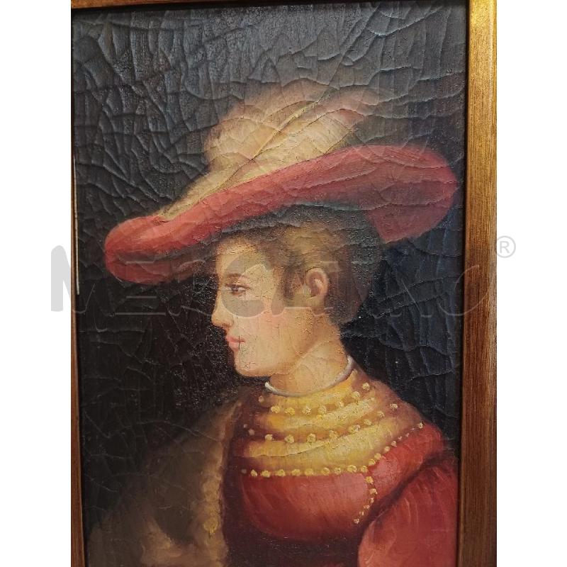 QUADRO DAMA CAPPELLO  | Mercatino dell'Usato Moncalieri - fr. moriondo 2